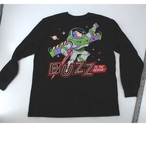 Disney Pixar Toy Story Buzz Lightyear Long Sleeve T Shirt Black Size L